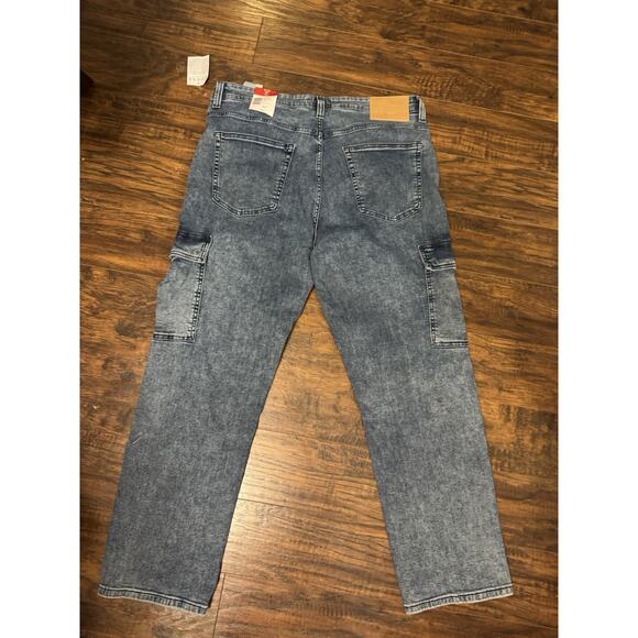 Guess Other - GUESS Jeans Mens 36x30 Mateo Cargo Pants Stretch Medium Wash Denim Blue NWT
